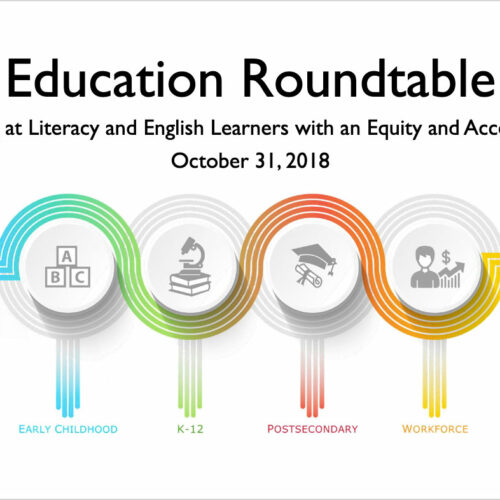 Education roundtable presentation cover slide