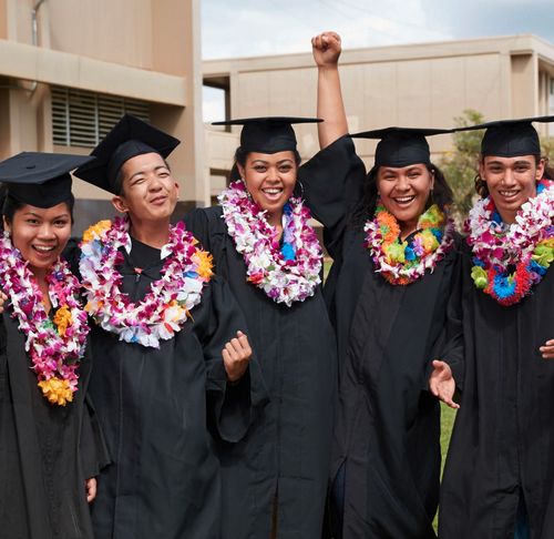 Students at graduation